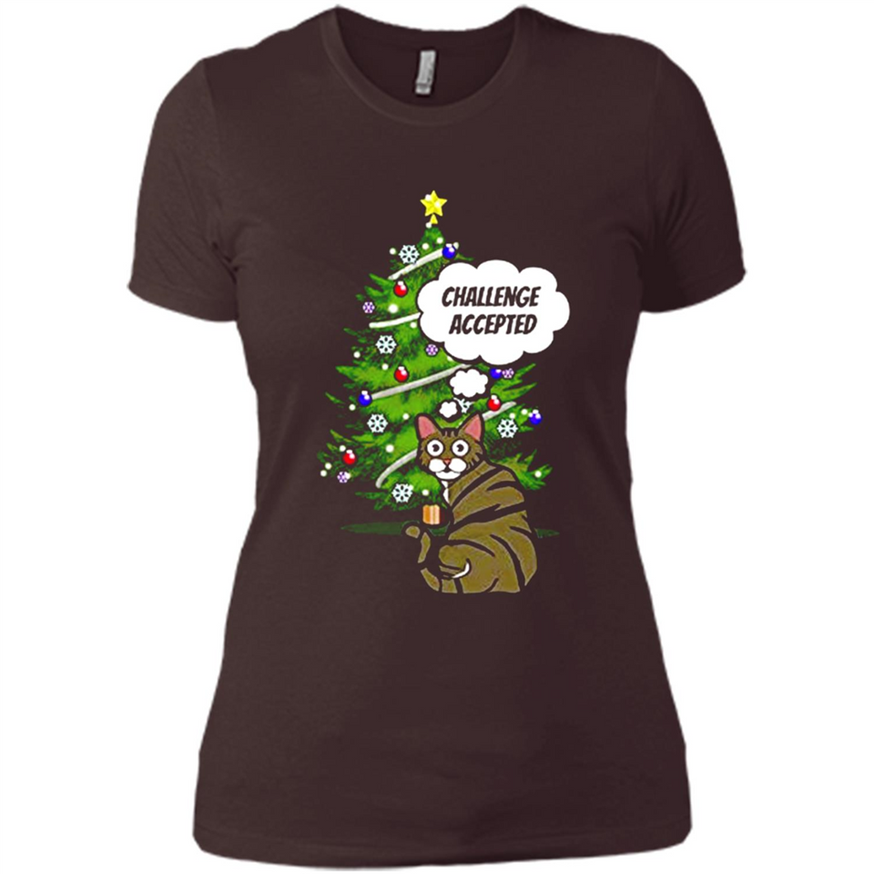 Christmas Tree Cat Long Sleeve Christmas Shirt for Cat Lover - Ladies' Boyfriend T-Shirt