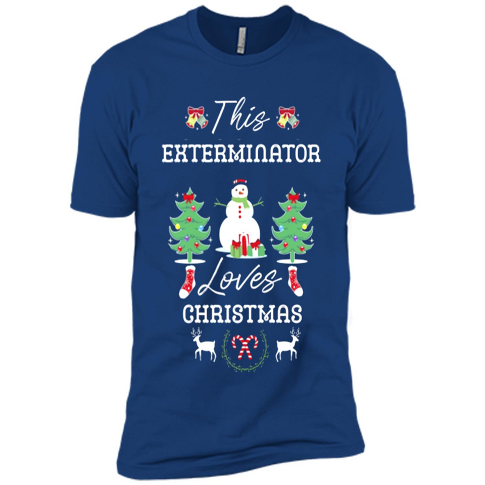 This Exterminator Loves Christmas Tree Shirt with Snowman