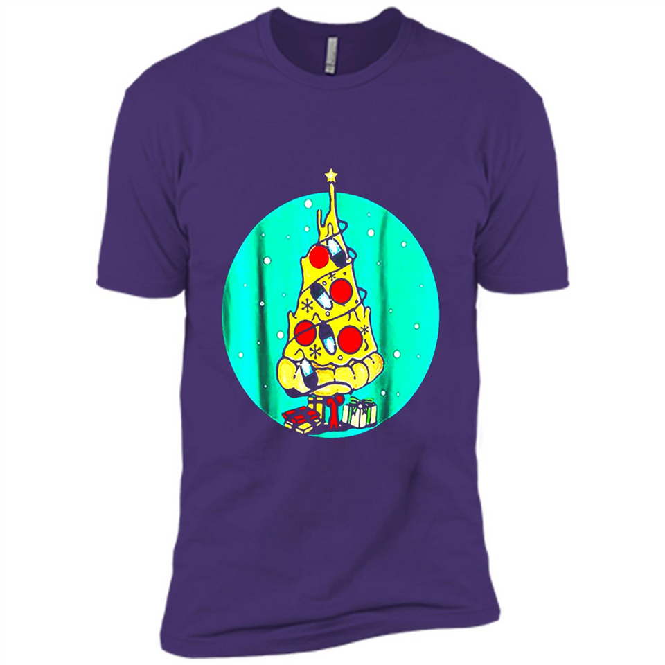 Funny Pizza Ugly Christmas Sweater Xmas Pizza Tree - Premium Short Sleeve T-Shirt