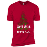 Looks Great Little Full Lotta Sap Funny Christmas Mug PINGPONG - Premium Short Sleeve T-Shirt