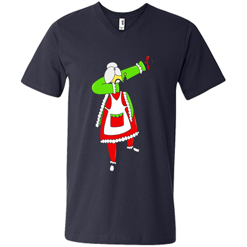 Funny Dabbing Mrs. Santa Claus Christmas Dab - Men's V-Neck