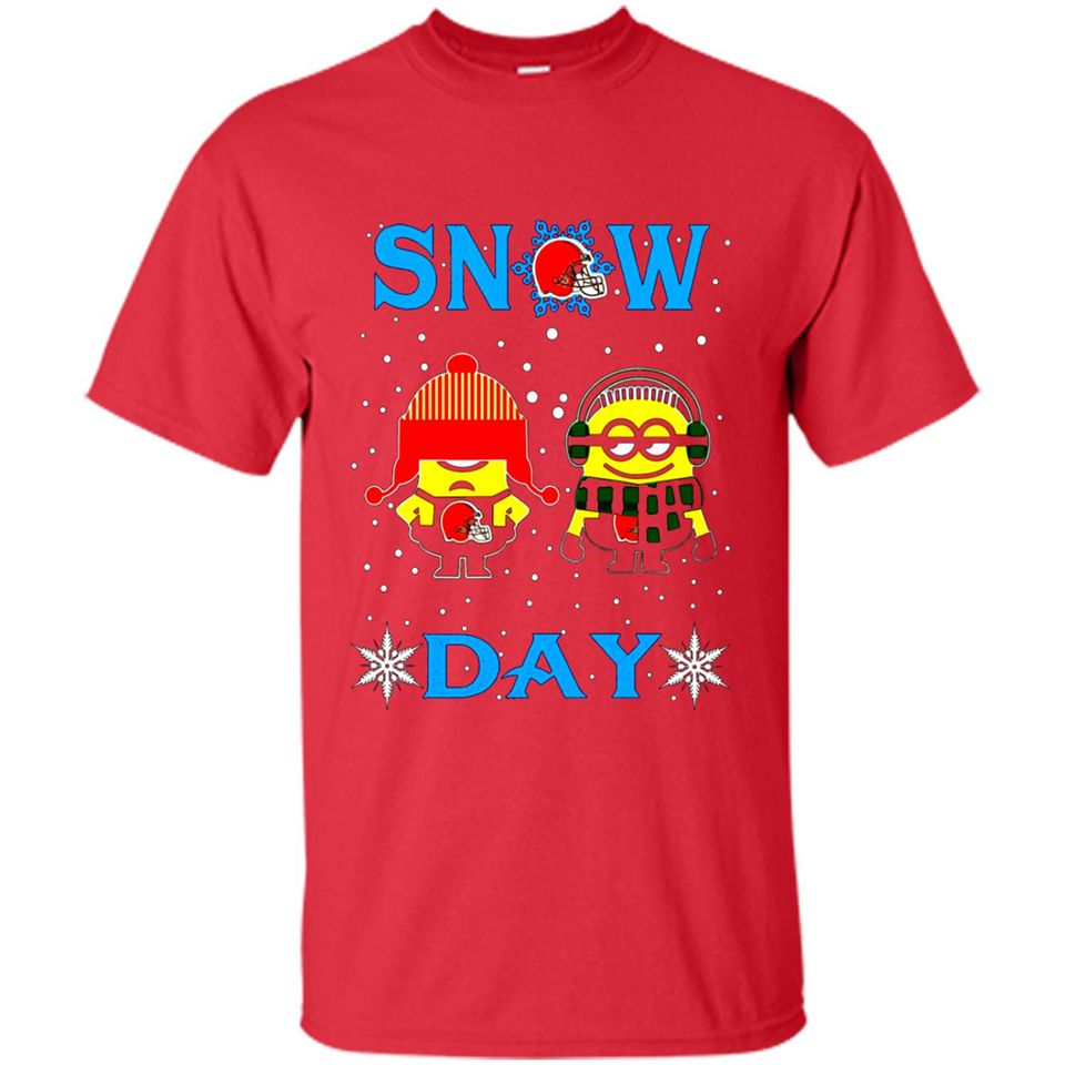 Snow Day Shirt For Cleveland Browns Vs Minion Fans pingpong