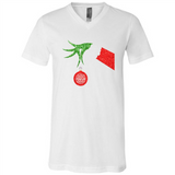 Funny Grinch Hand holding Firefighter ornament Christmas Sporty T-Shirt - Canvas Unisex V-Neck