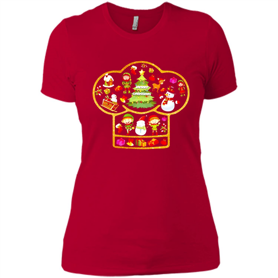 Chef Hat Christmas Ornament - Ladies' Boyfriend T-Shirt