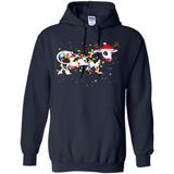 Christmas Lights Cow Wearing Santa Hat Funny Xmas Sweatshirt - Hoodie