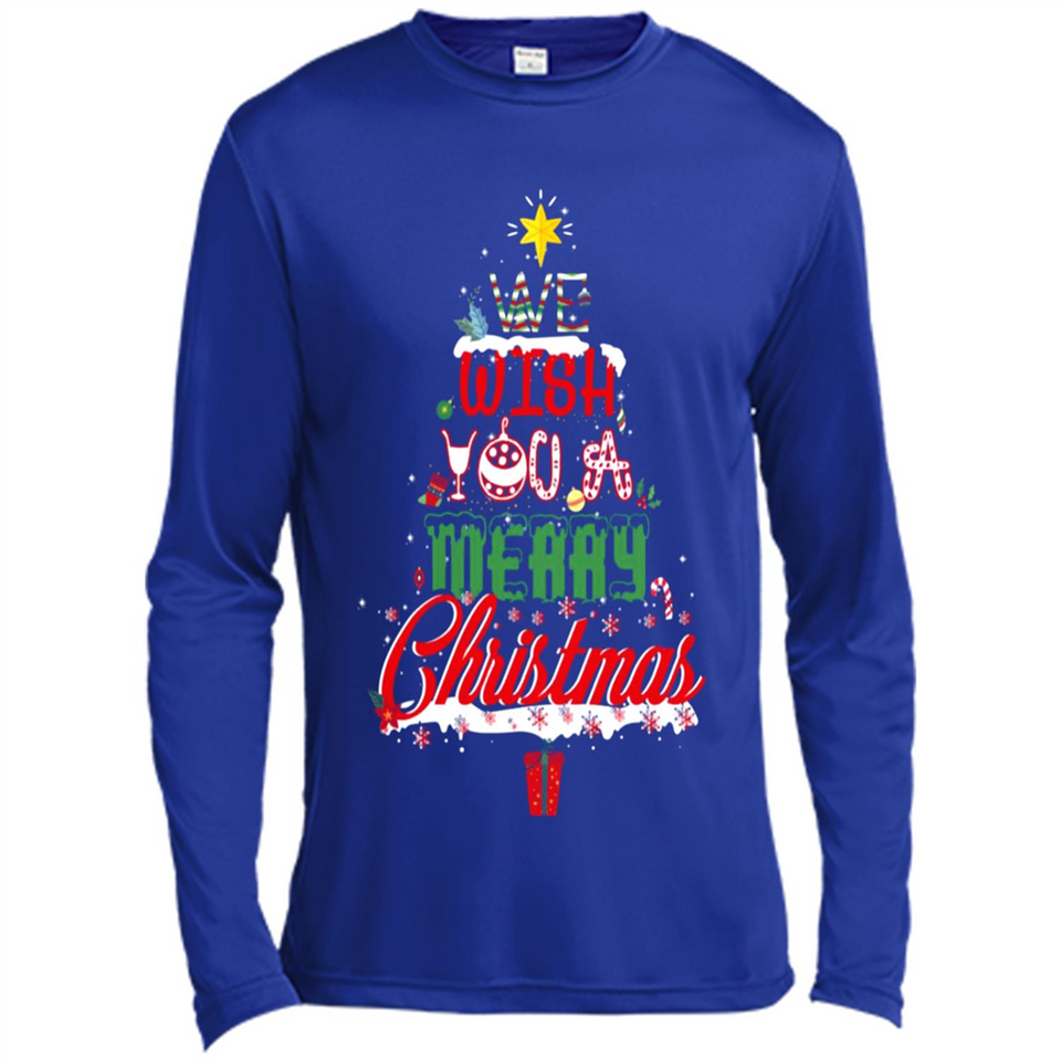 We Wish You A Merry Christmas Funny Pine Gift Sleeve - Canvas Long Sleeve T-Shirt