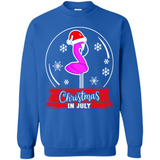 Christmas In July Flamingo Snow Globe Santa Hat - Sweatshirt
