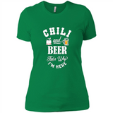 Chili Cookoff Funny T-shirt Chili And Beer - Ladies' Boyfriend T-Shirt