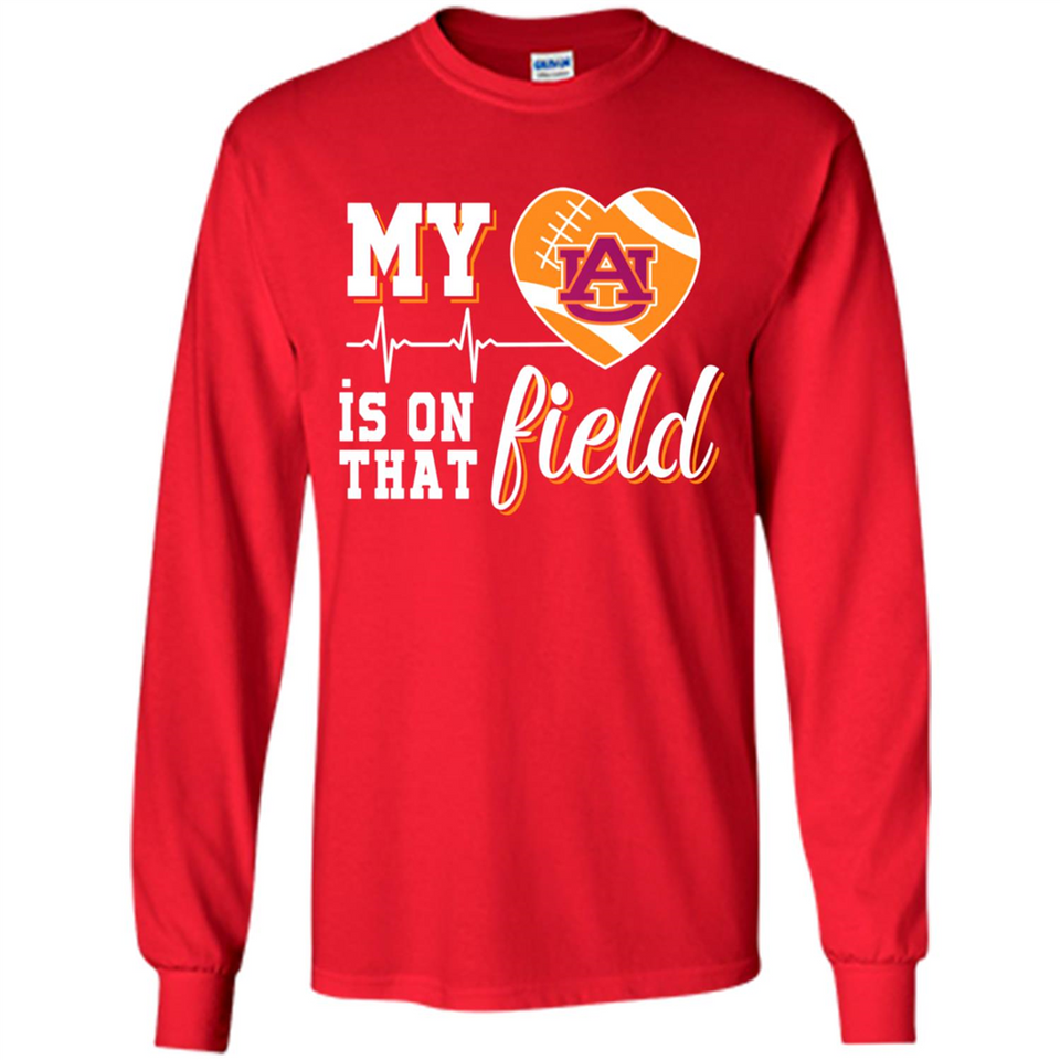Auburn Tigers Football My Heart is on that Field - Long Sleeve T-Shirt