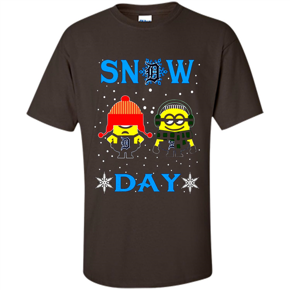 Snow Day Shirt For Detroit Tigers Vs Minion Fans pingpong