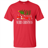 Firetruck Santa Sleigh Merry Christmas Firefighter - Shirt