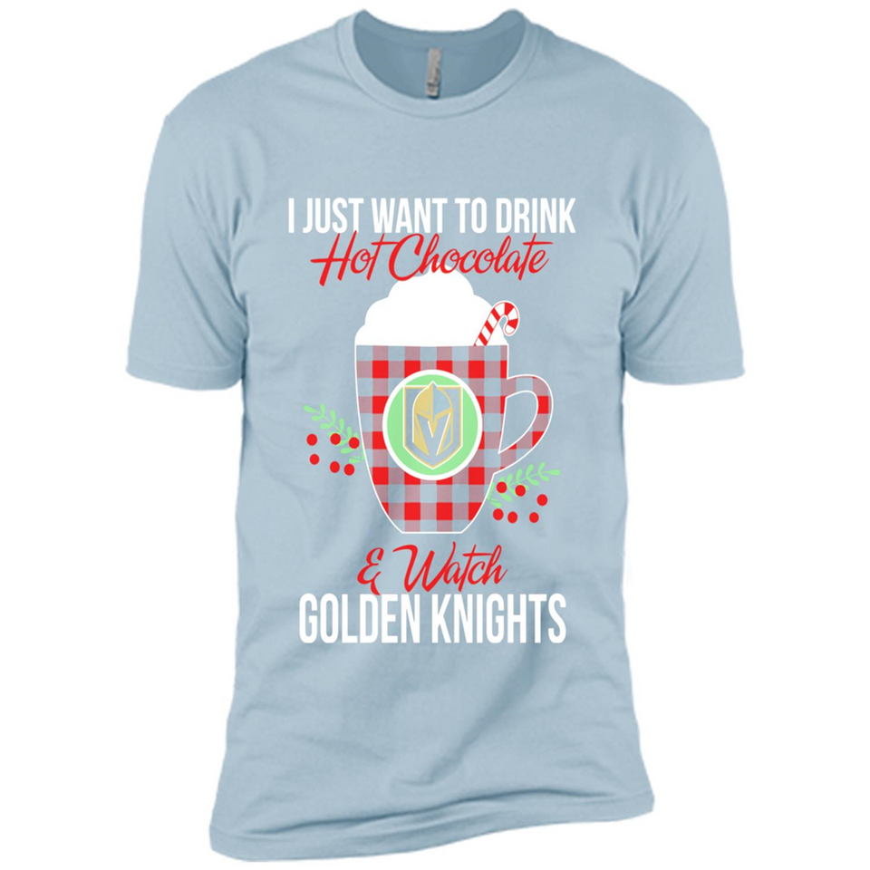 I Just Want To Drink Hot Chocolate & Watch Vegas Golden Knights Ugly Christmas Sweater PINGPONG