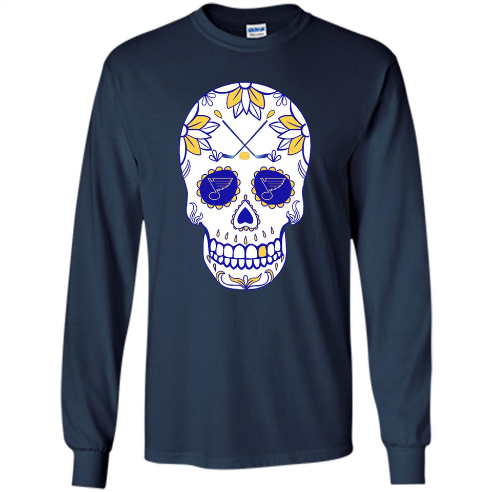 St. Louis Blues Hockey Sugar Skull Day of the Dead
