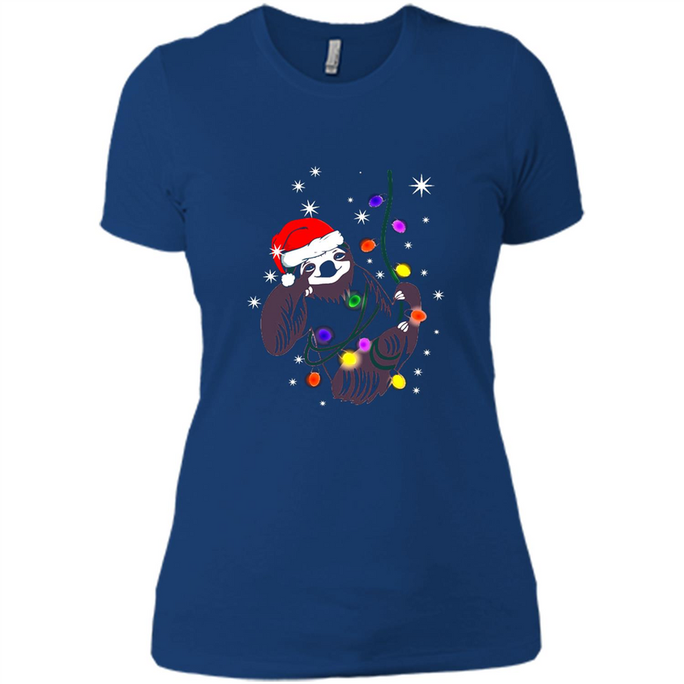 Cute Christmas Choloepus Sloth Santa Led Light Mug - Ladies' Boyfriend T-Shirt