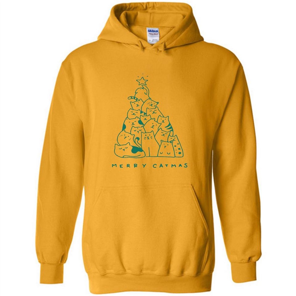 Merry Catmas Funny Cat Christmas Tree Sweatshirt - Hoodie