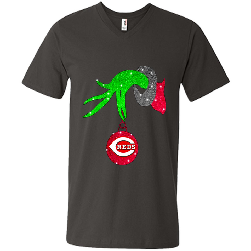 GRINCH HAND HOLDING CINCINNATI REDS GLITTER CHRISTMAS PINGPONG