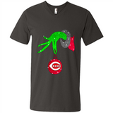 GRINCH HAND HOLDING CINCINNATI REDS GLITTER CHRISTMAS PINGPONG