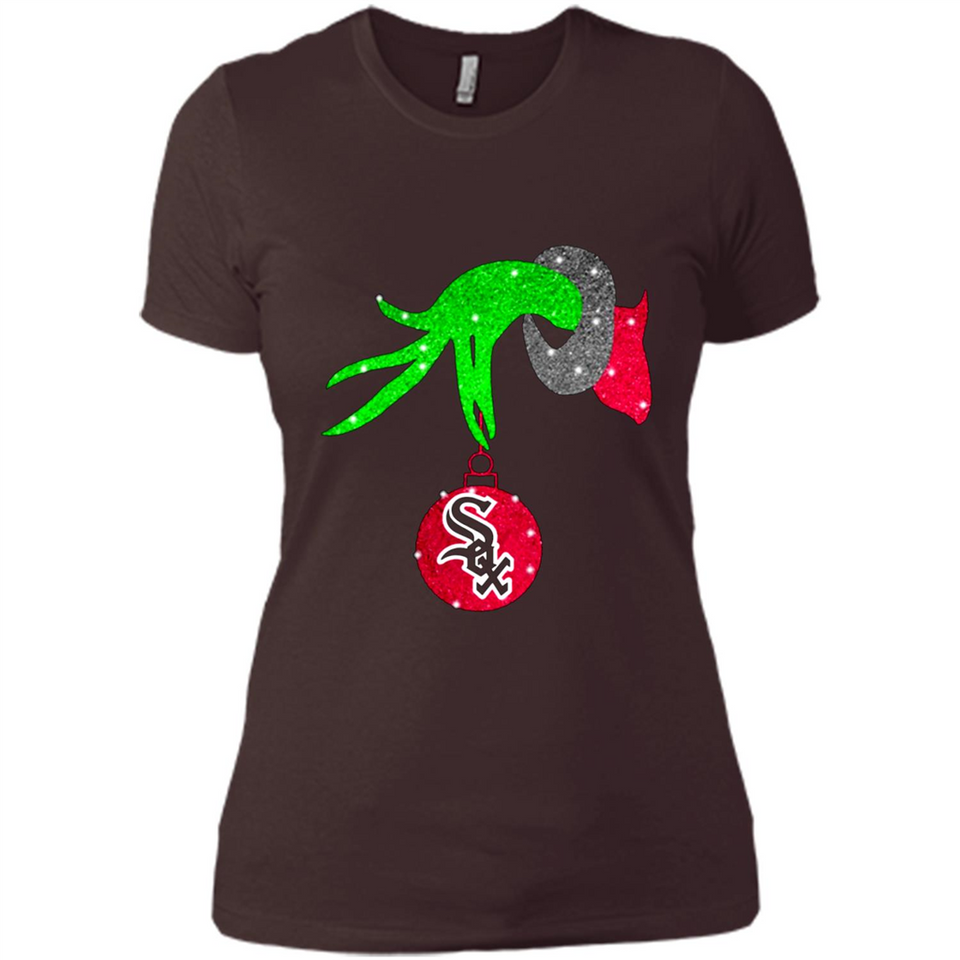 GRINCH HAND HOLDING CHICAGO WHITE SOX GLITTER CHRISTMAS PINGPONG