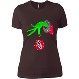 GRINCH HAND HOLDING CHICAGO WHITE SOX GLITTER CHRISTMAS PINGPONG