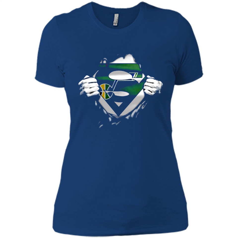 Utah Jazz And Superman Fans - Ladies' Boyfriend T-Shirt