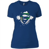 Utah Jazz And Superman Fans - Ladies' Boyfriend T-Shirt