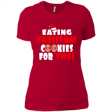 Womens Funny Eating Christmas Cookies For Two Pregnancy - Ladies' Boyfriend T-Shirt