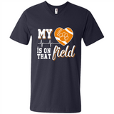 Clemson Tiger Paw Football My Heart is on that Field - Men's V-Neck