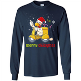 Funny Santa Christmas Chicken Shirt - Merry Chickmas - Long Sleeve T-Shirt