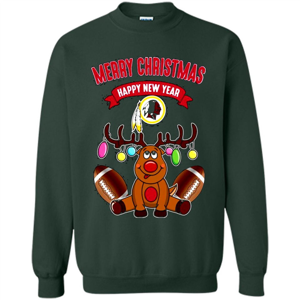 Washington Redskins NFL Reindeer Funny Merry Christmas And Happy New Year