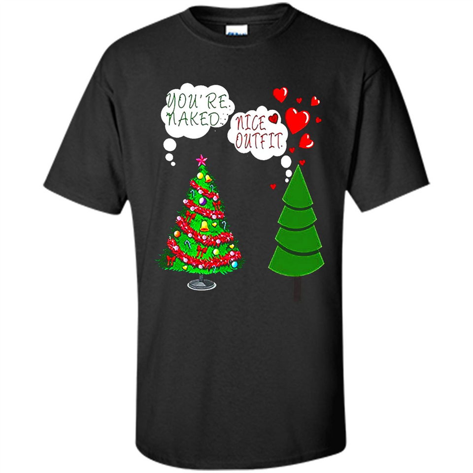 Fir Loves Christmas Tree Funny Undecorated Joke - Shirt