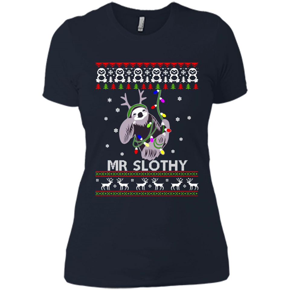 Mr Slothy Christma - Ladies' Boyfriend T-Shirt