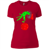 Christmas The Grinch Hand Holding Apple Ornament sweater - Ladies' Boyfriend T-Shirt