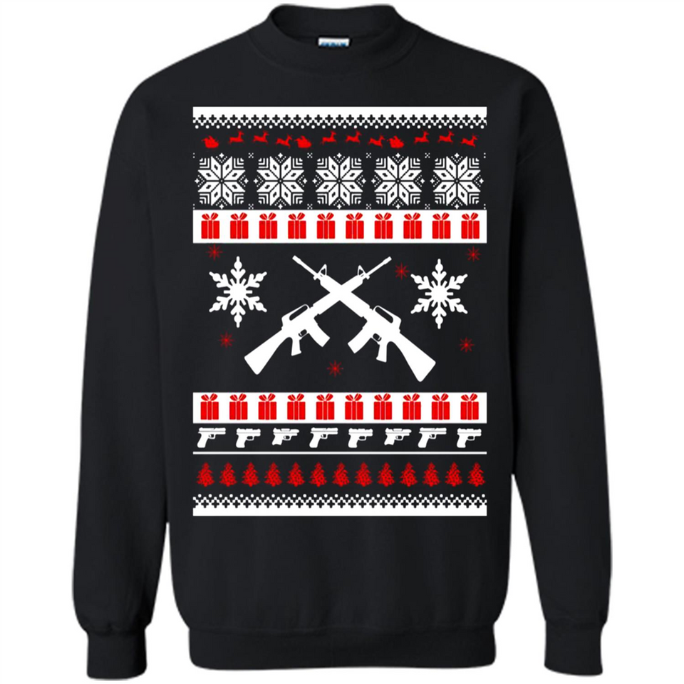 Rifle I Want Rifle Guns For Christmas ugly - Sweatshirt