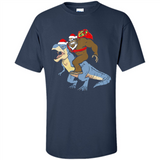 Bigfoot Riding Dinosaurus T-Shirt Funny Bigfoot Santa - Shirt