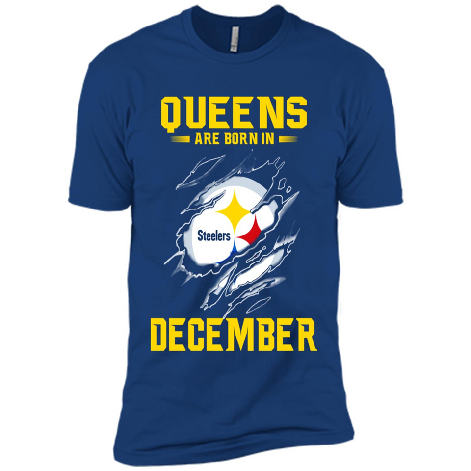 Queens Are Born In December - Pittsburgh Steelers Football - Premium Short Sleeve T-Shirt