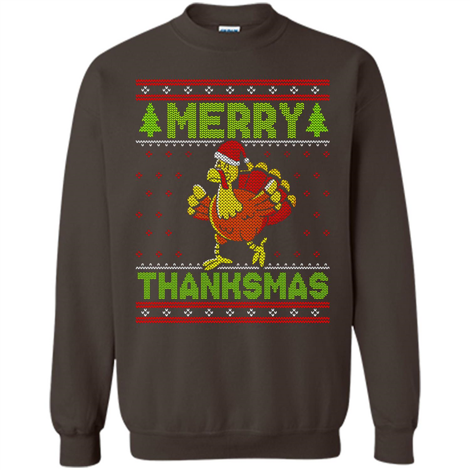 Merry Thankmas Ugly Xmas Thanksgiving Turkey Sweatshirt - Sweatshirt