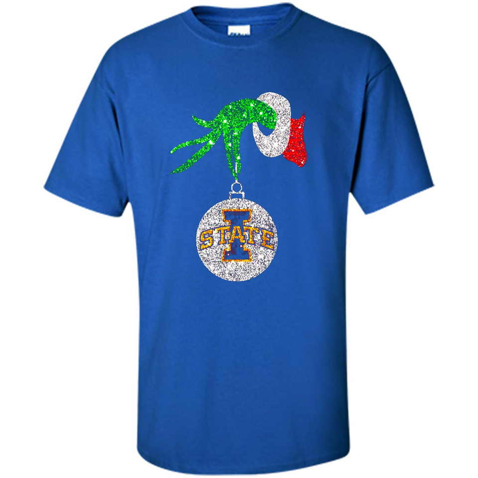 Amazing Iowa State Cyclones Glitter Grinch Monogram Ornament Christmas Gift - Shirt