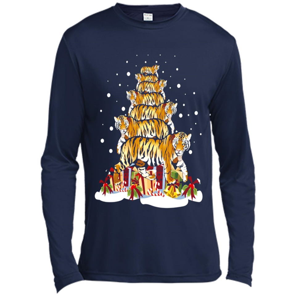 Tiger Christmas Tree Funny Merry Christmas - Canvas Long Sleeve T-Shirt