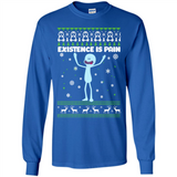 Mr Meeseeks Xistence Is Pain Ugly Christmas - Long Sleeve T-Shirt