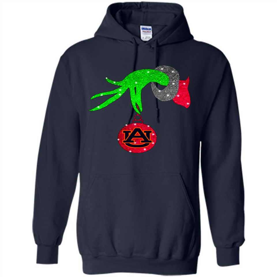 GRINCH HAND HOLDING AUBURN TIGERS GLITTER CHRISTMAS PINGPONG