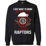I Just Want To Drink Hot Chocolate & Watch Toronto Raptors Ugly Christmas Sweater PINGPONG