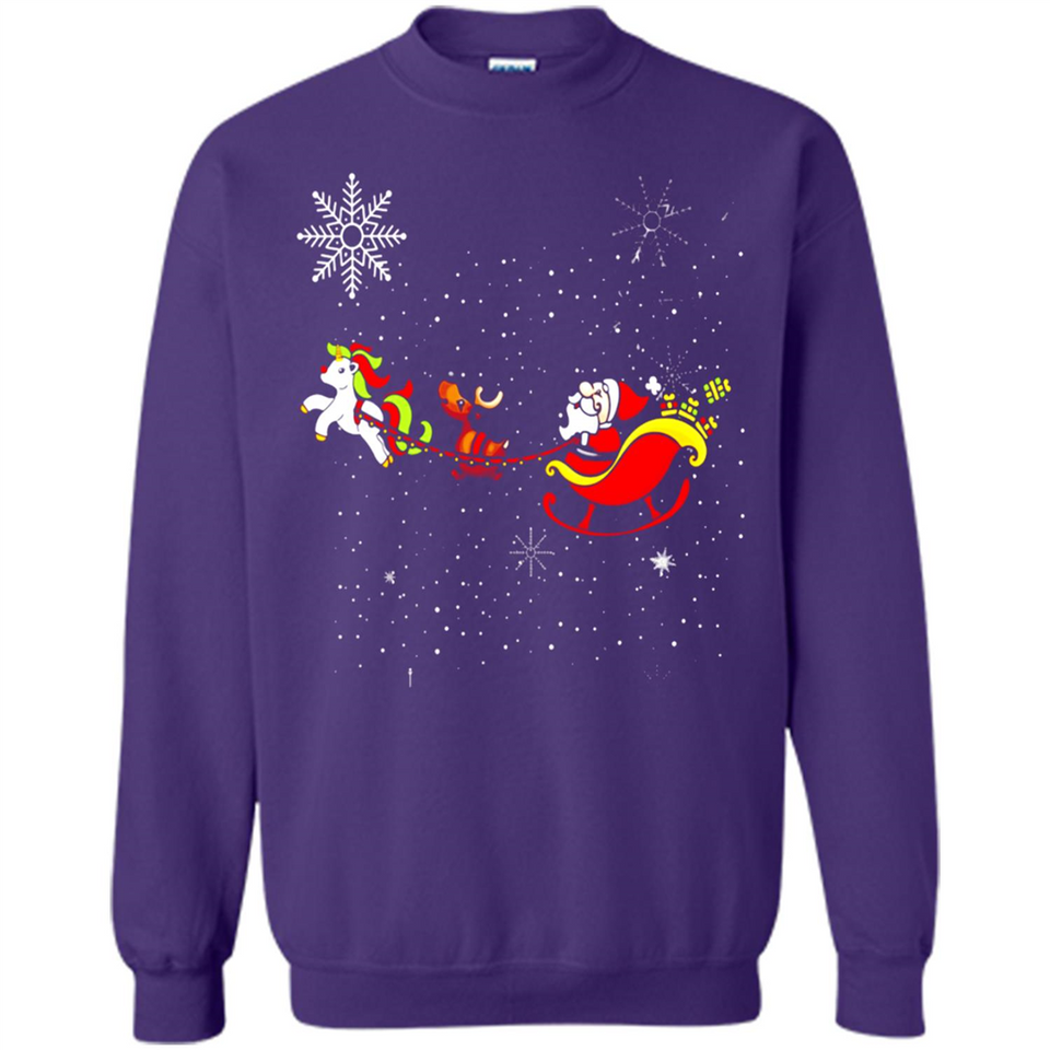 Christmas Unicorn Rudolph and Santa - Sweatshirt