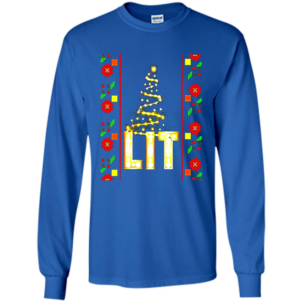 Funny Lets Get Lit Christmas Tree - Long Sleeve T-Shirt
