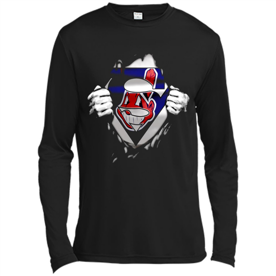 Cleveland Indians And Superman Fans - Canvas Long Sleeve T-Shirt
