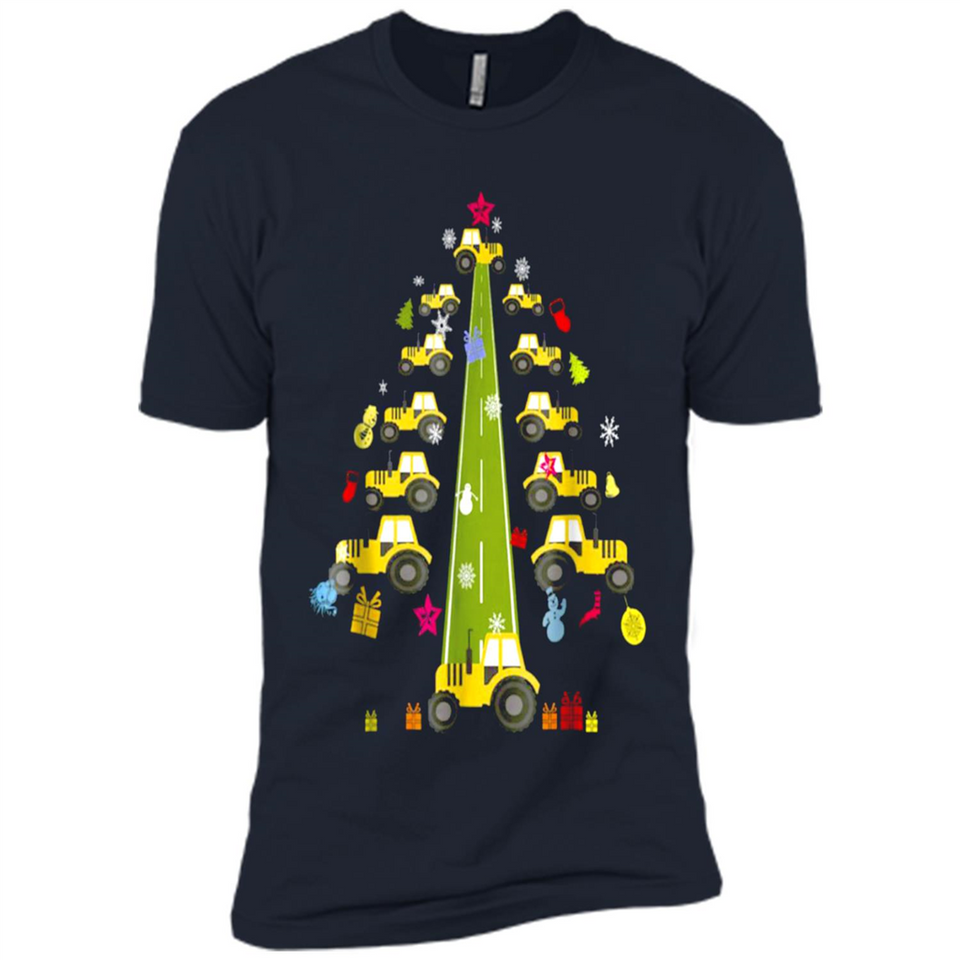 Tractor Car Christmas Tree T-shirt For Drivers