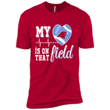 Carolina Panthers Football My Heart is on that Field - Premium Short Sleeve T-Shirt