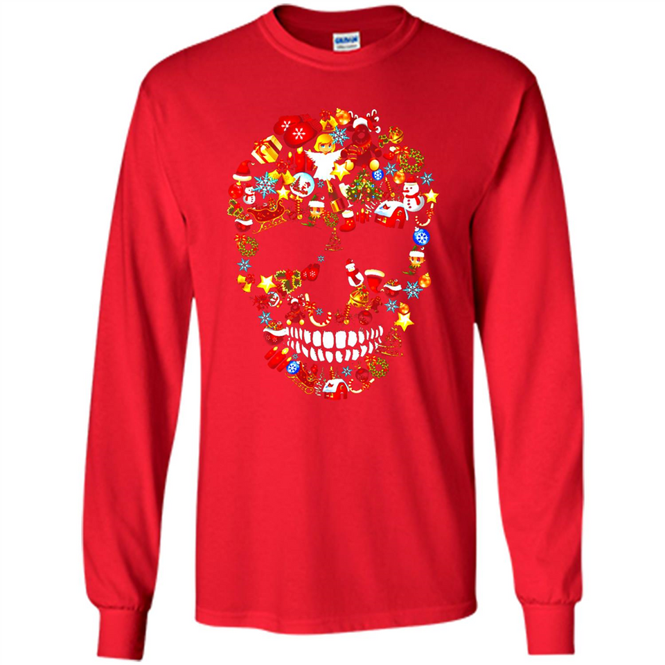 Skull Christmas Decorations Merry Xmas T-Shirt - Long Sleeve T-Shirt