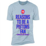 Reasons to be a Detroit Pistons Fan Complete List on Back - Premium Short Sleeve T-Shirt