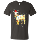 Christmas Lights Goat Wearing Santa Hat Funny Xmas - Men's V-Neck