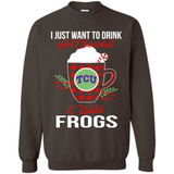 I Just Want To Drink Hot Chocolate & Watch TCU Horned Frogs Ugly Christmas Sweater PINGPONG